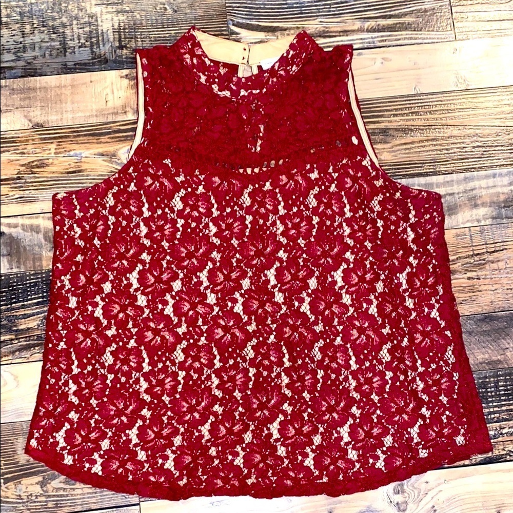 Carolina Belle floral lace blouse size large